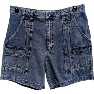 Eddie Bauer Blue Denim Cargo Shorts Size 35